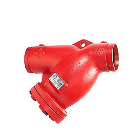 Rapidrop snavssamler Y-strainer 4'', 100mm rillet (grooved). Rød. UL godkendt