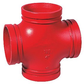 Atusa sprinkler kryds 2.1/2''. DN65 76,1mm. red paint. Ej til fjernvarme, kun til sprinklersystemer.