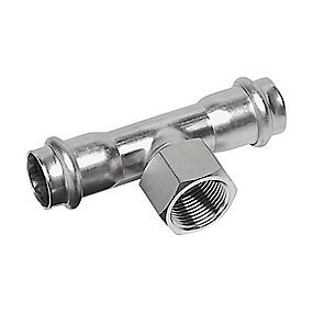 Nirosan press T-stykke 54 mm - 3/4'' - 54 mm. Rustfrit/Syrefast stål. M-bakke