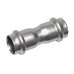 Nirosan press dobbeltmuffe 54 mm. Rustfrit/Syrefast stål. M-bakke