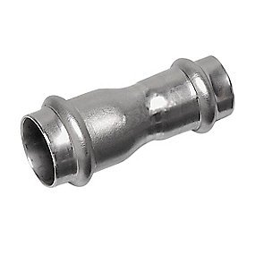 Nirosan press dobbeltmuffe reduktion 28-22 mm. Rustfrit/Syrefast stål. M & V bakke