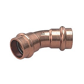 Conex B MaxiPro kobberpress bøjning 3/8''. 45gr. Muffe-muffe. Op til 48 bar driftstryk. Pose a 3 stk.