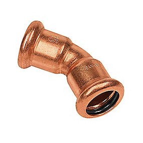 Altech kobber Cu press bøjning 12 mm 45º med to muffer