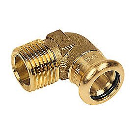 Altech kobber Cu press vinkel 1/2'' - 18 mm 90º med udvendigt gevind og muffe