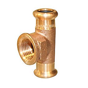 Altech kobber Cu press tee 18 - 1/2'' - 18 mm med indvendigt gevind på grenen