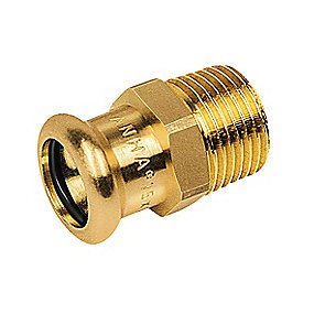 Altech kobber Cu press overgang 3/8'' x 12 mm med udvendigt gevind og muffe