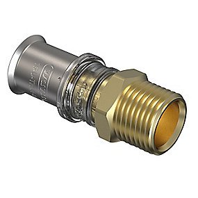 Wavin Tigris M5 overgang med nippel 20 mm x 3/4''. DZR messing. Til U, UP, H, B , TH bakker