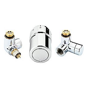 Danfoss RTX ventilsæt, til venstre monteret termostat, krom