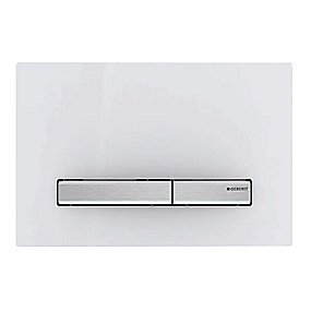 GEBERIT SIGMA50 betjeningsplade dobbeltskyl alpin-hvid