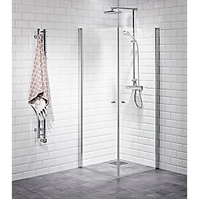 Alterna Vetro svingdør 69x200 Justerbar Aluprofil, 6mm Hærdet Klart Glas, EasyClean, Lige. 1 dør