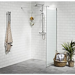 Alterna Vetro brusevæg 60 CM 6 mm Hærdet Silkemat Glas, EasyClean