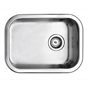 Alterna Uni køkkenvask 480x340mm poleret, med strainer, til nedfældning